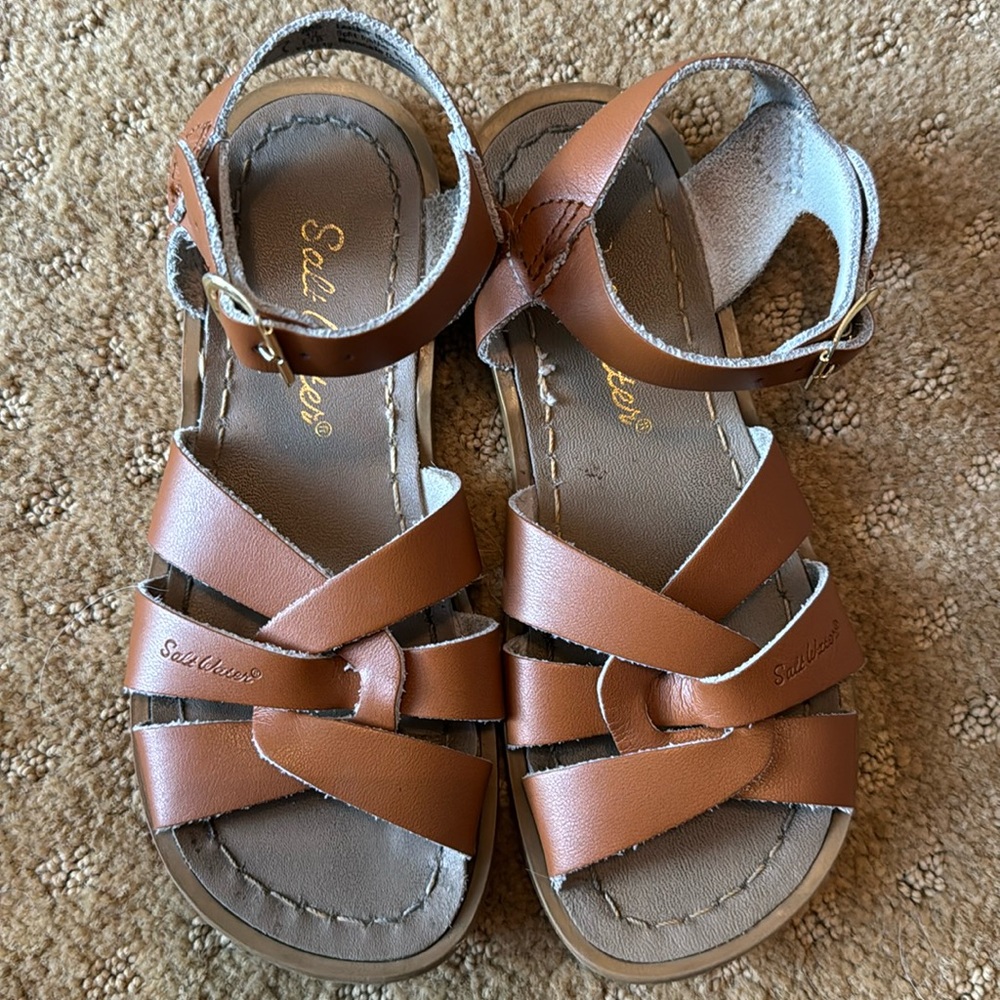 Brown leather Saltwater sandals size 12